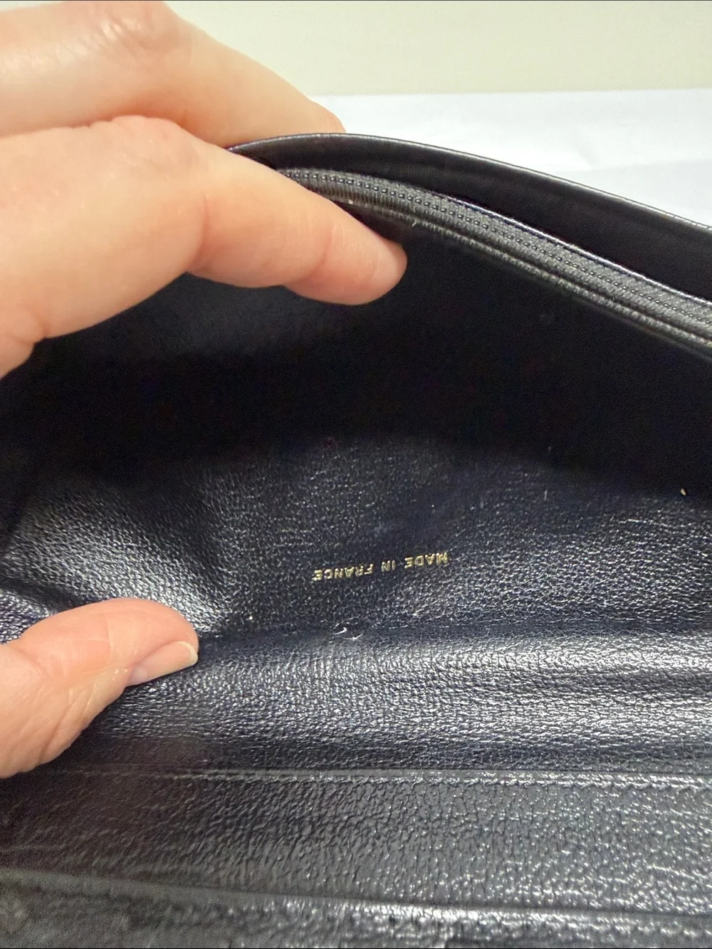 CHANEL Black Leather Wallet with CC Emblem